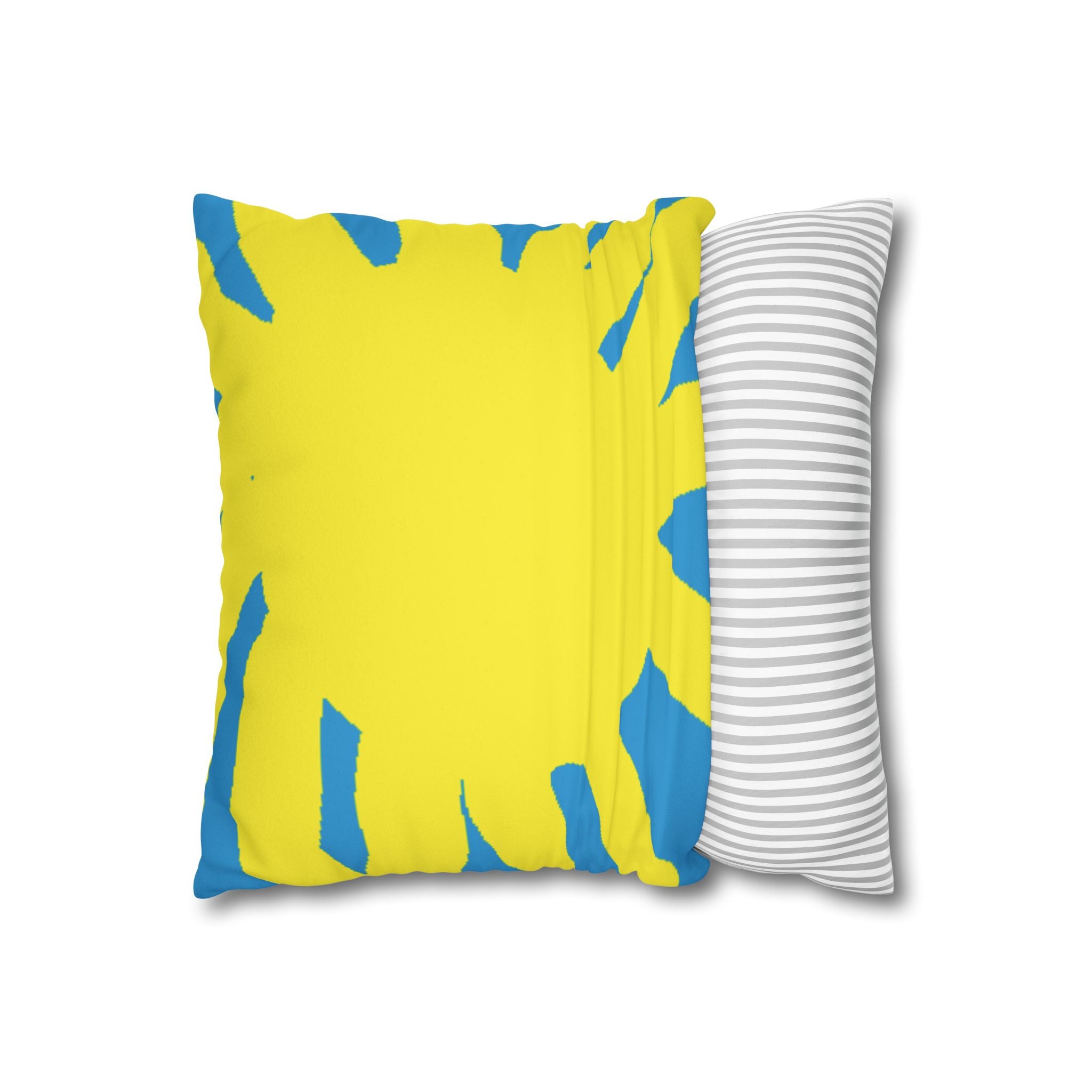 Abstract Floral Faux Suede Pillowcase — Square Decorative Throw Pillow Cover