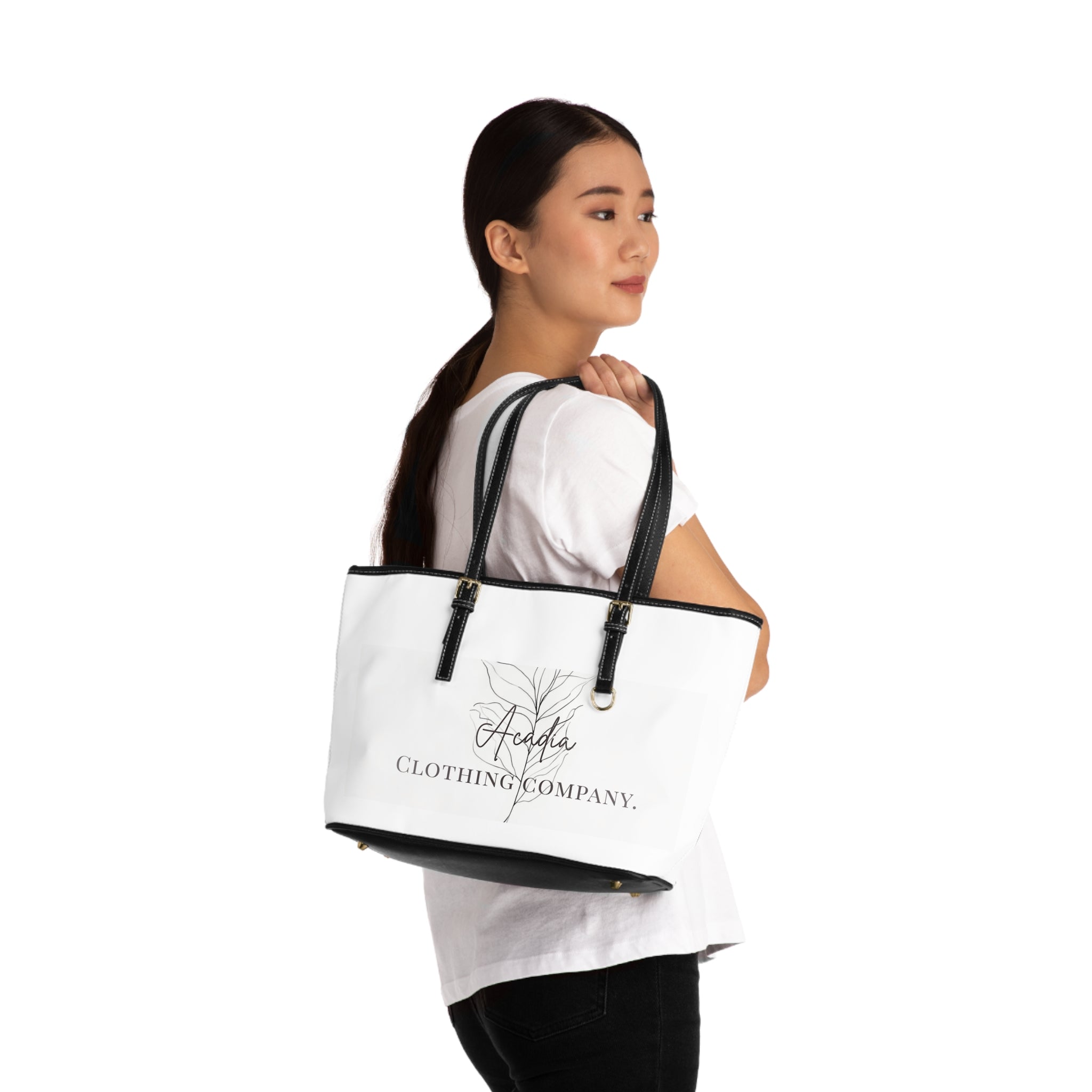Sleek PU Leather Shoulder Bag — High-Grade Faux Leather with Gold Accents