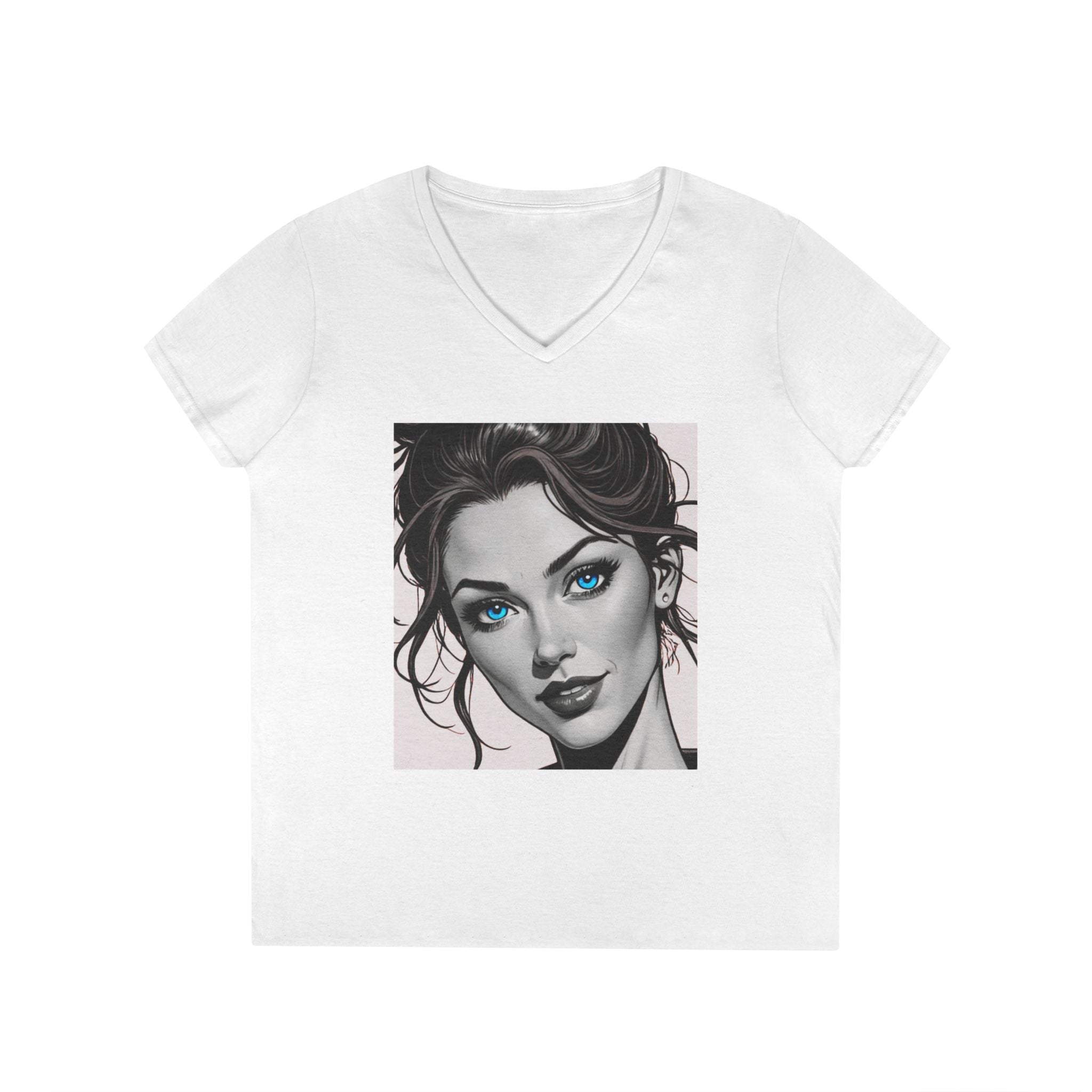 Designer Self Portrait Vintage Ladies V-Neck T-Shirt