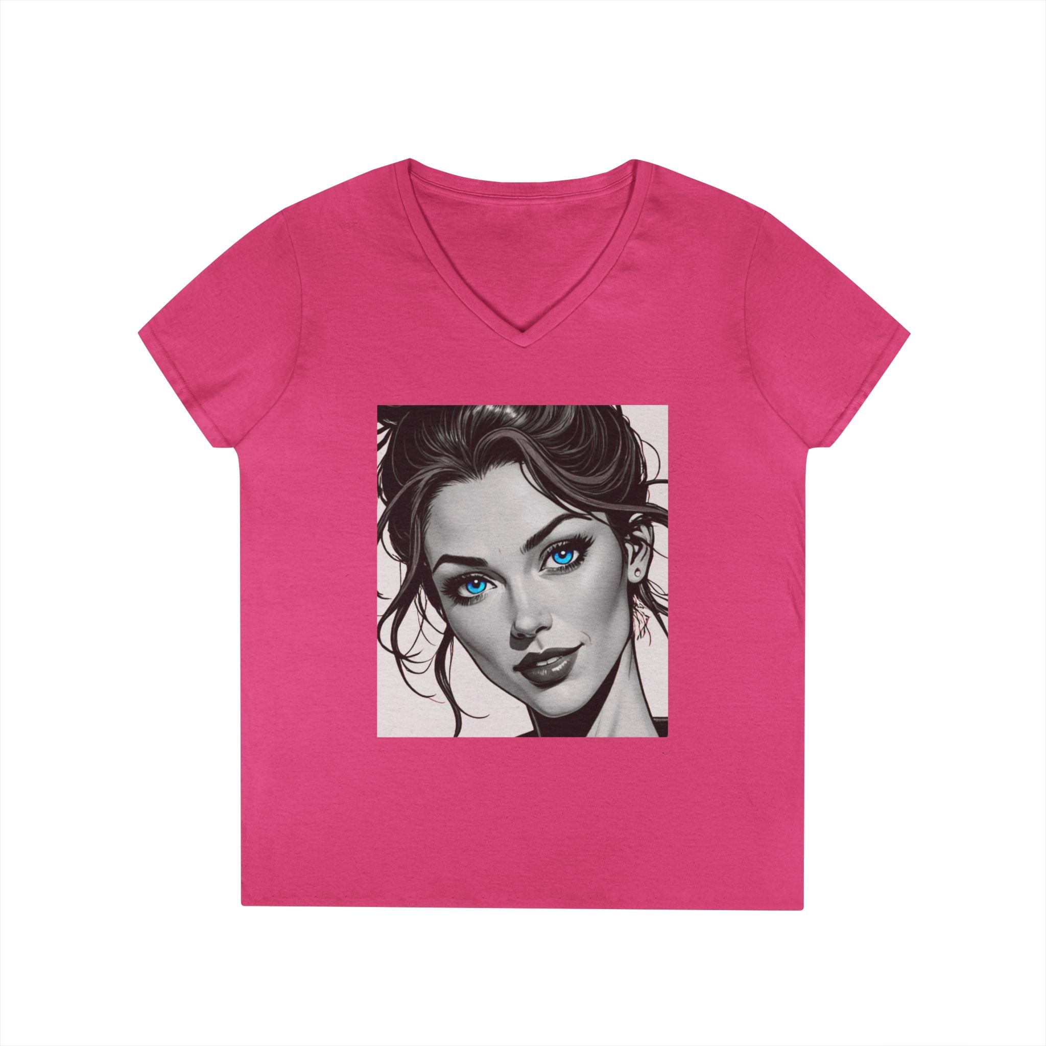Designer Self Portrait Vintage Ladies V-Neck T-Shirt
