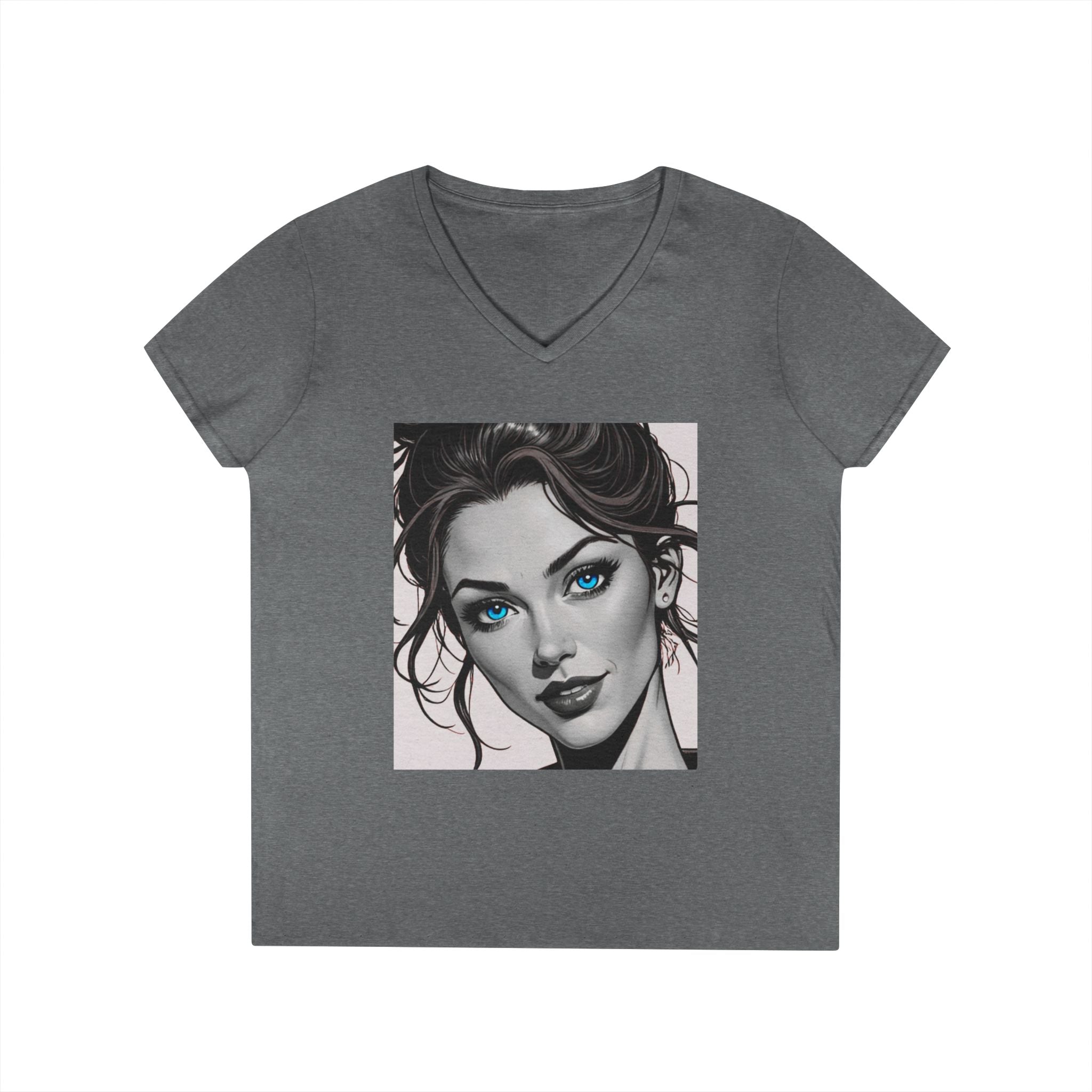 Designer Self Portrait Vintage Ladies V-Neck T-Shirt