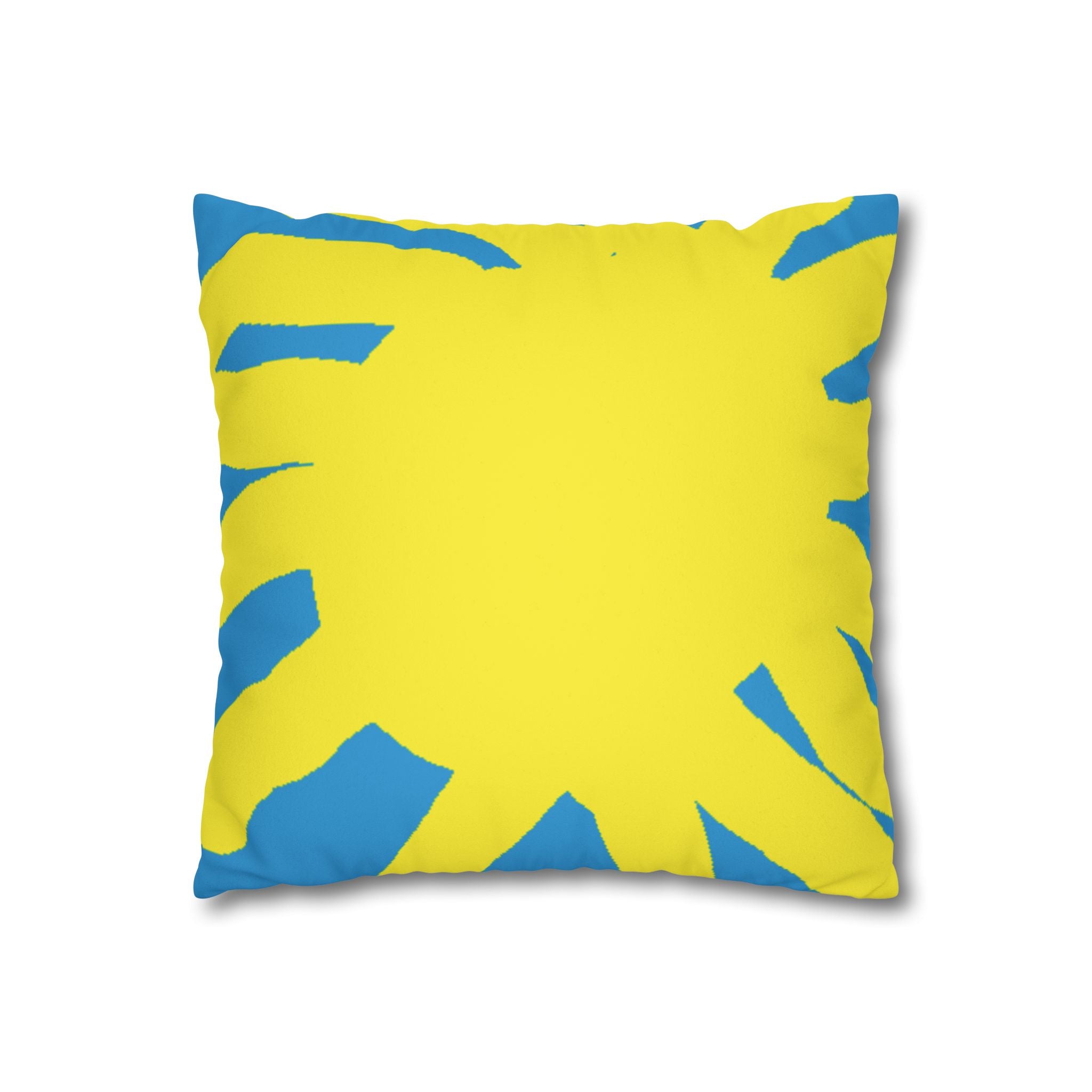 Abstract Floral Faux Suede Pillowcase — Square Decorative Throw Pillow Cover