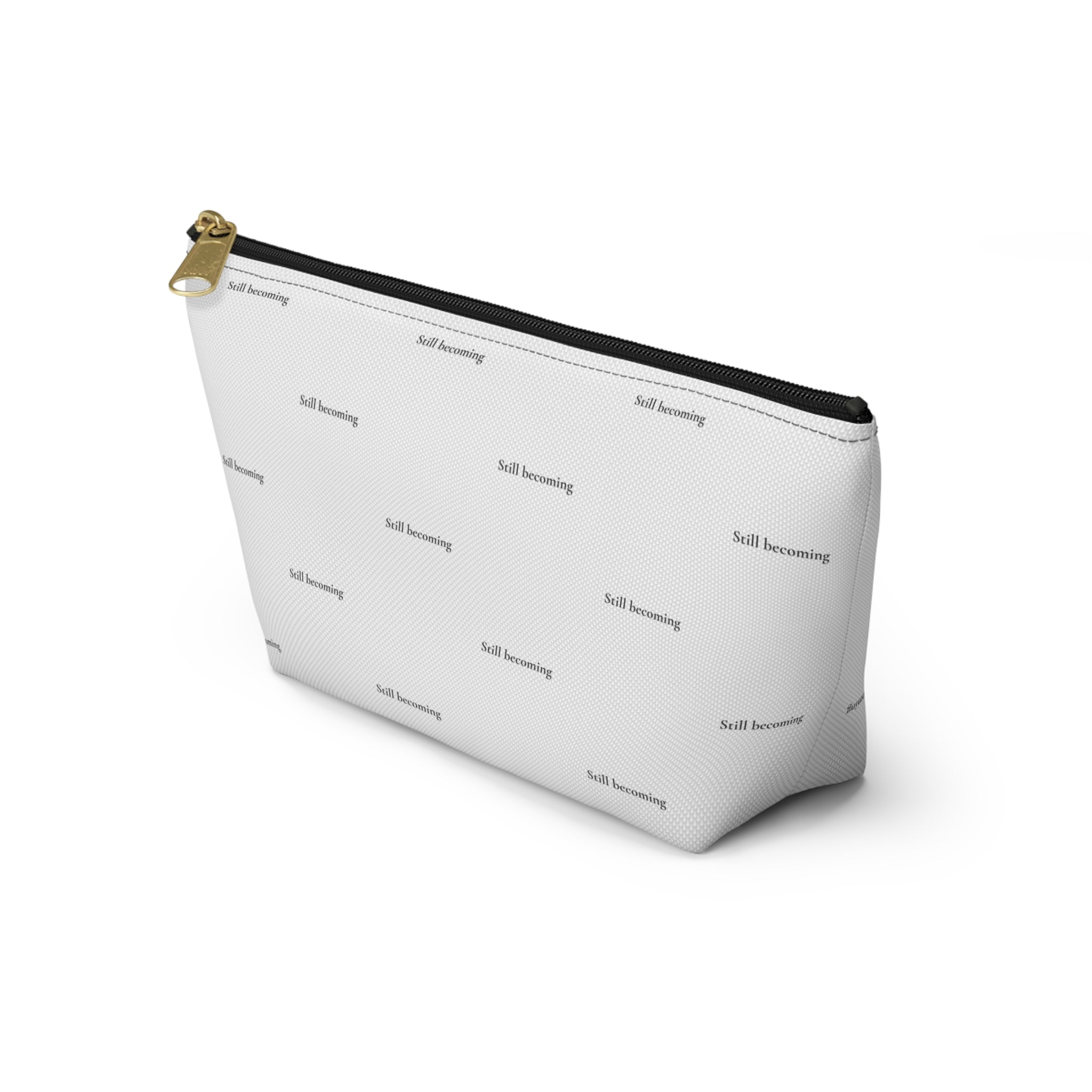 Minimalist 'Self Becoming' Accessory Pouch — T‑Bottom Cosmetic Bag