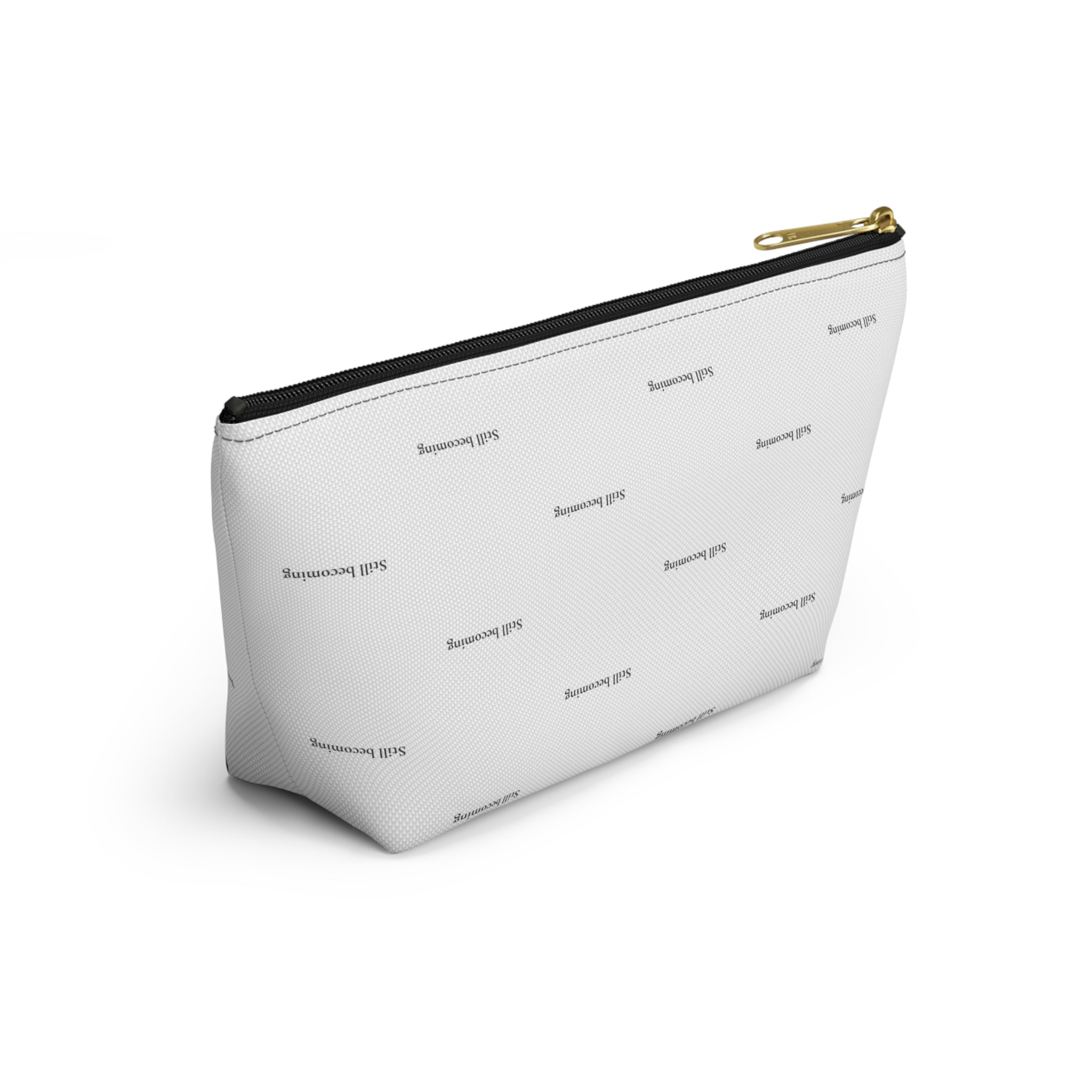 Minimalist 'Self Becoming' Accessory Pouch — T‑Bottom Cosmetic Bag