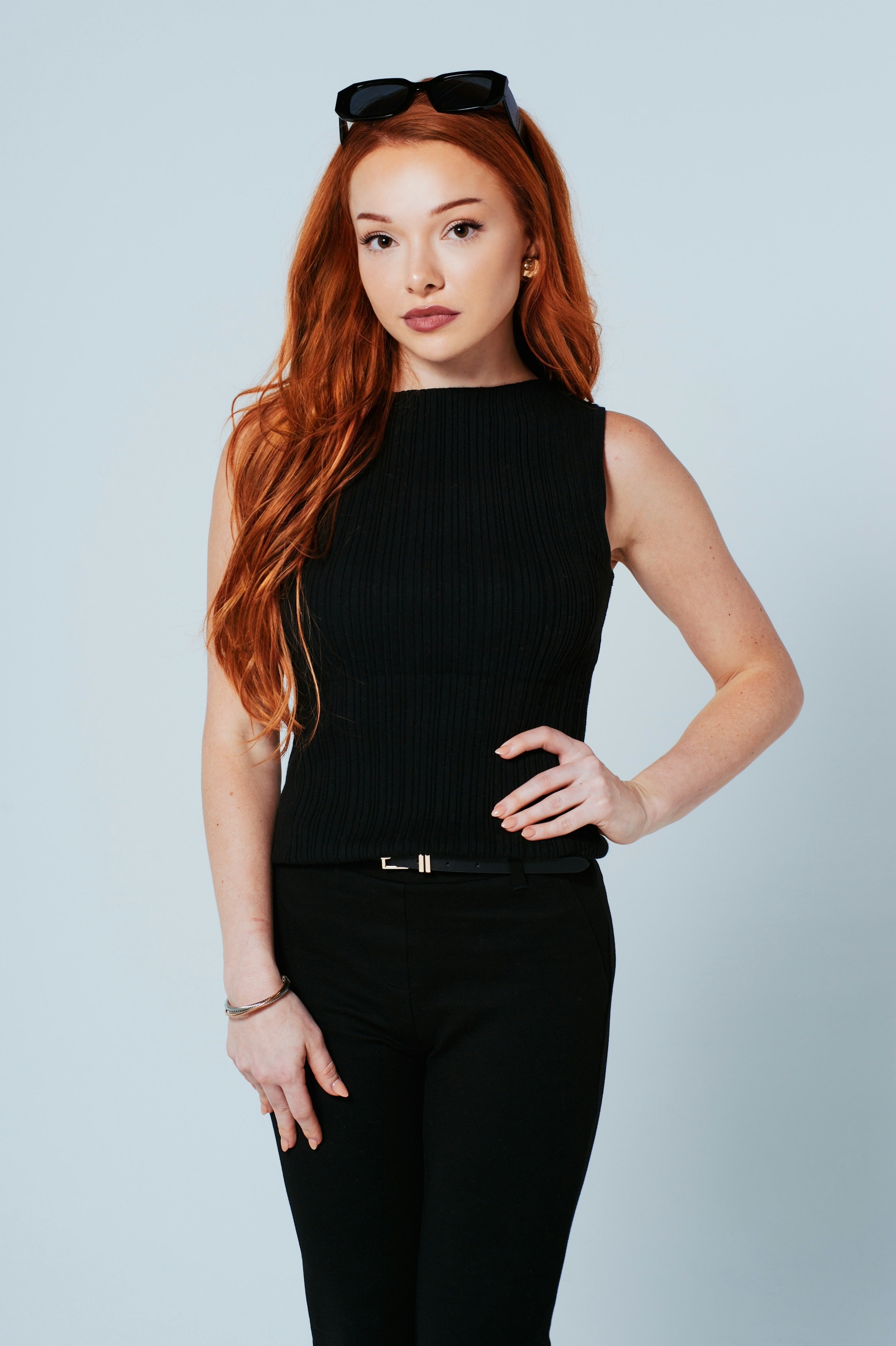 The Sylvie Cashmere Blend Top –Noir │ Petite